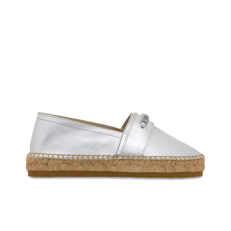 MOSCHINO Logo-lettering Leather Espadrilles-1
