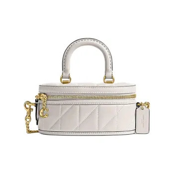 COACH Trail Nappa Leather One Shoulder Handbags Mini Women's Chalk White