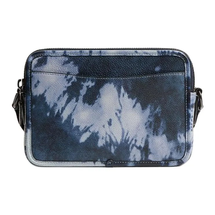 COACH Charter Leather Shoulder Bag Crossbody Bag Medium Size Men's Midnight Navy-1