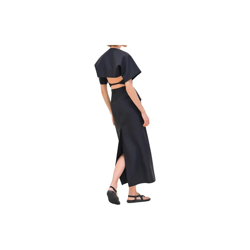 HERMES SS24 Casual Long Skirts Women's Black-1