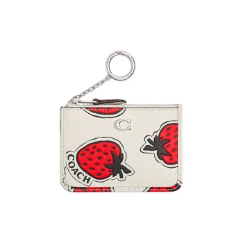 COACH Skinny Id Case Leather Slim Document Bag, Card Holder Mini Women's Chalk Multicolor