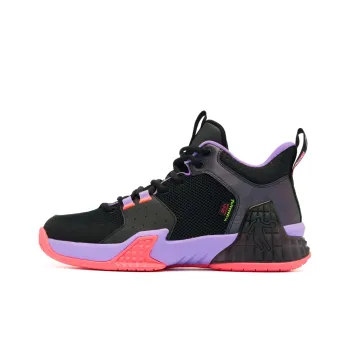 QIAODAN Kill Shot 1.0 Basketball Shoes Men Low Top Black Electric Glow Purple