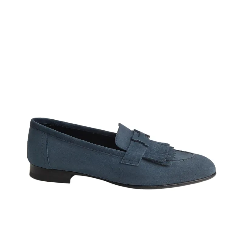 HERMES Royal Loafers Women's Blue-1