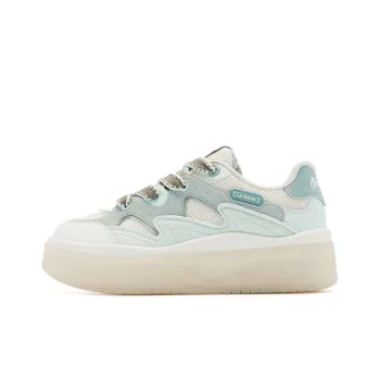 QIAODAN Jelly Skateboard Shoes Women's Low Top Light Mist Green