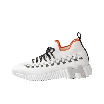 HERMES Fle Low Top Casual Shoes Women's White