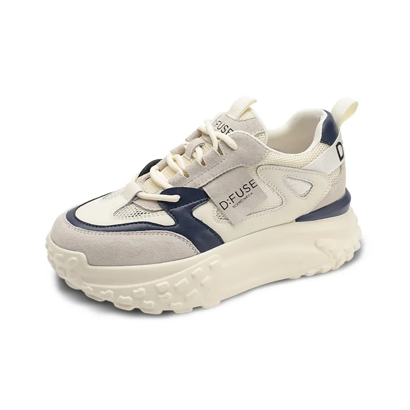 D FUSE SCANDINAVIA Low Top Chunky Sneakers Women's Beige Blue-1