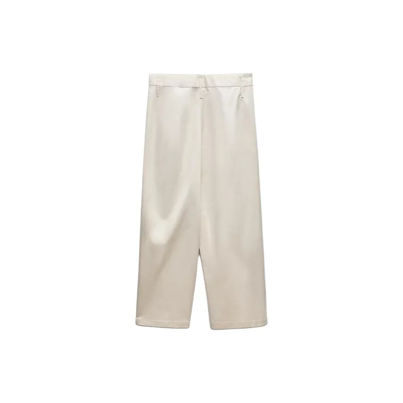 ZARA ZW Series Casual Pants Women's Beige-1