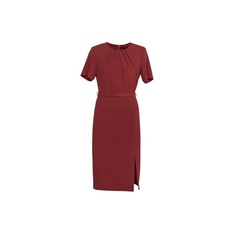 ROEYSHOUSE Short Sleeved Dresses Women's Brick Red-0