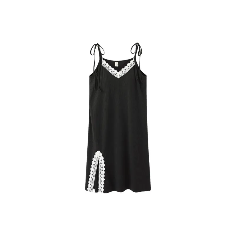 Flowers In Water Nightgown Women's Black-0