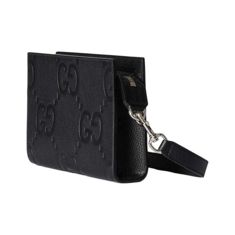 GUCCI Leather Handbag Shoulder Bag Mini Men's Black-1