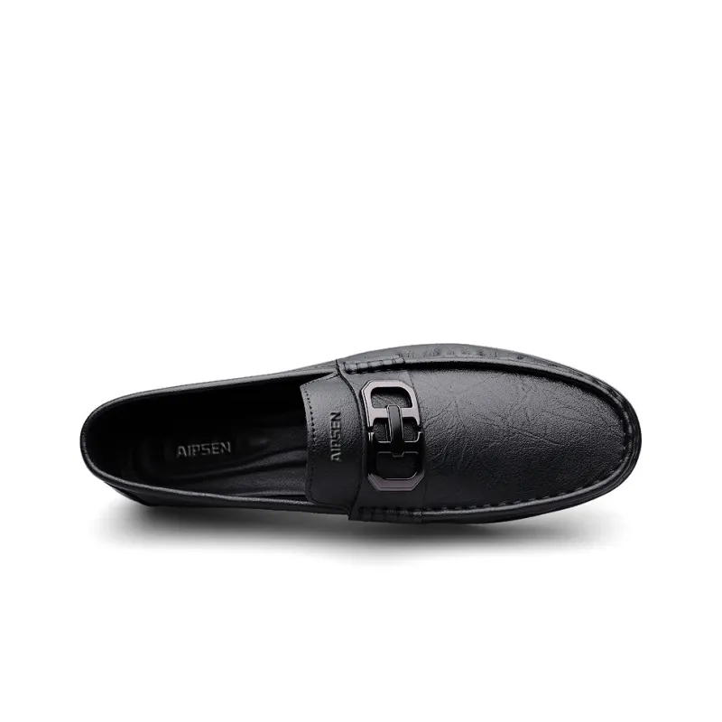 AIPSEN Beanie Shoes Men's Black Smooth Finish-4