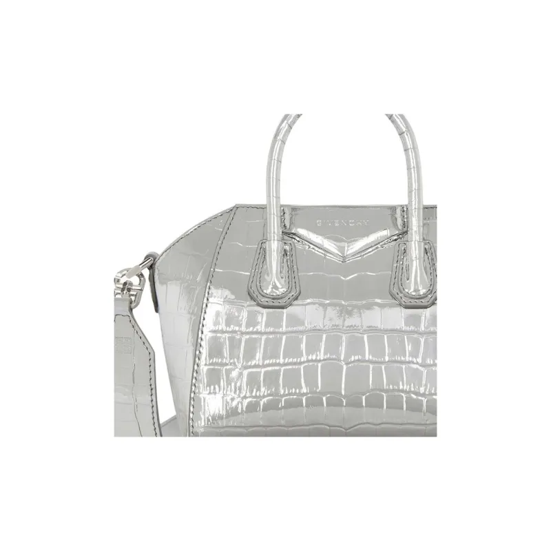 GIVENCHY Antigona Leather One Shoulder Handbag Crossbody Bag Mini Women's Light Silver-5