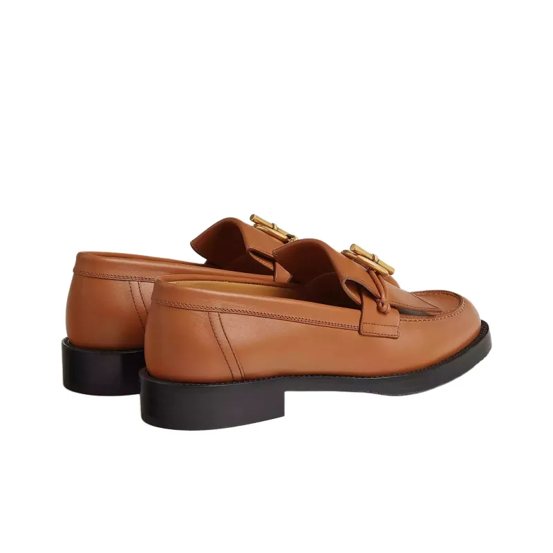 HERMES Impact Loafers Women's Brown-3