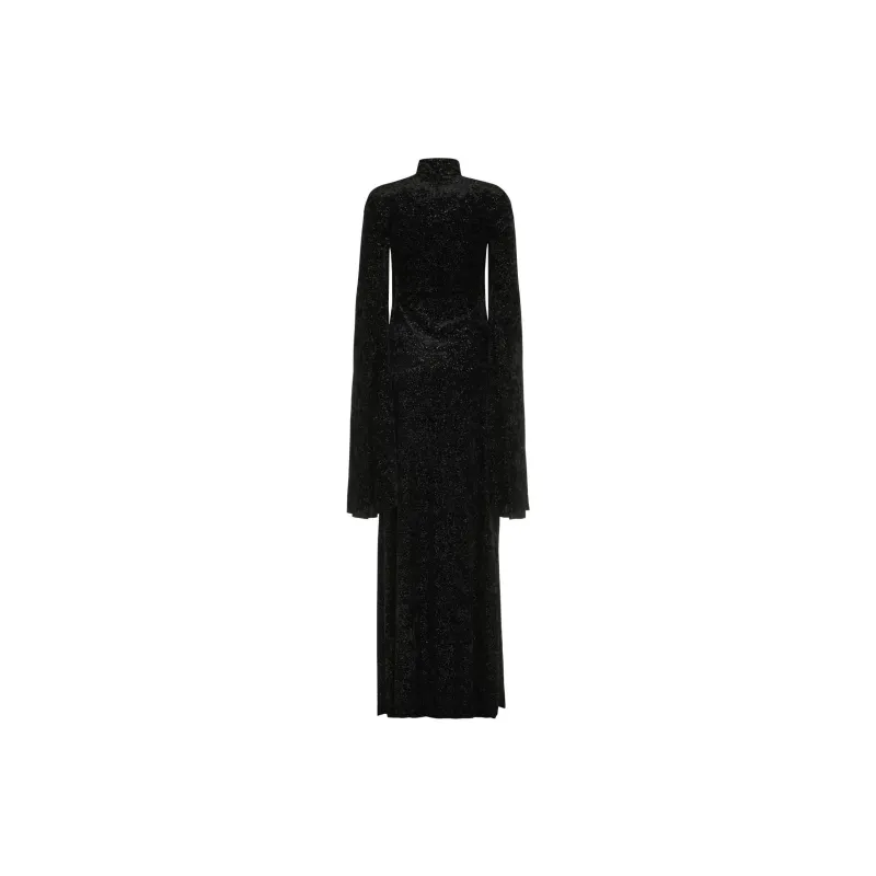 Balenciaga Velvet Long Sleeve Maxi Dress-1