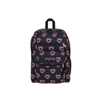 JanSport Polyester Backpack Large Size Unisex Black & Rose Red