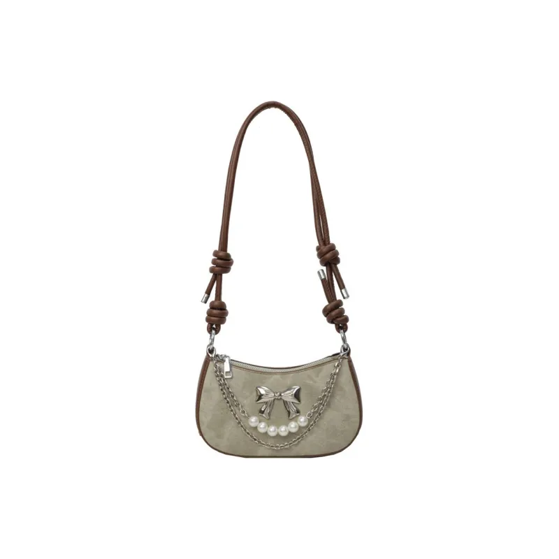 PULUWIRR PU Shoulder Bag Regular Women's Denim Blue/Dark Tea/Ecru-13