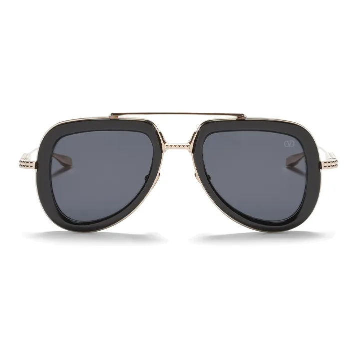 Valentino Acetate Titanium Aviator Sunglasses Women's Gold-1