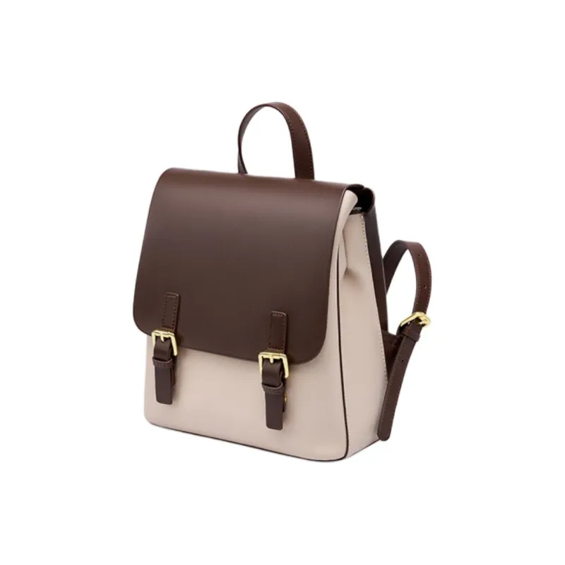 Carnival Keep Cow Leather Backpack Regular Women's Ecru/Caramel-1