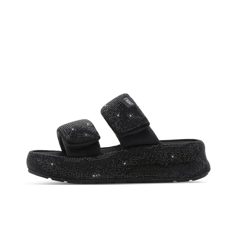 ST&SAT Slide Slippers Women's Black/Pink/Gray/Purple-0