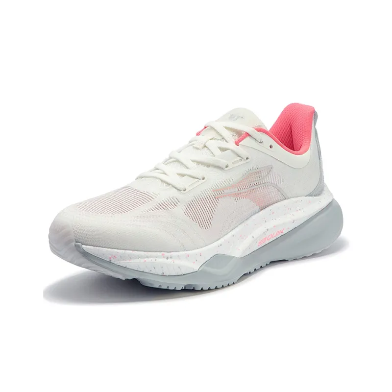361° Cushioning Slip Resistant Low Top Sprint Running Shoes Men's Feather White Light Coral-2