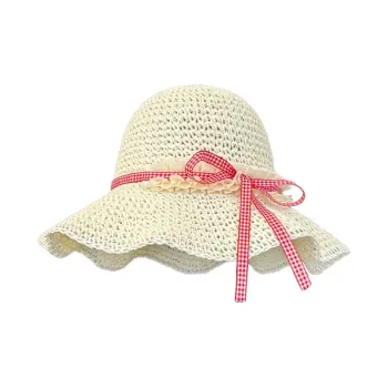 Lanza French Cut Out Pastoral Style Straw Woven Hats & Caps Sun Protection Hats Women's