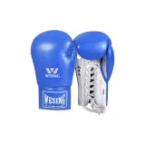 Microfiber Leather Lace-Up Blue Silver