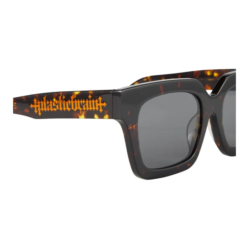 PLASTIC BRAIN Plate Frame Square Sunglasses Unisex-17