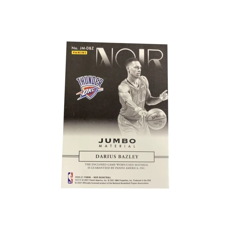 PANINI 2021 NOIR Thunder Bazley Game Used Jersey Cut 73/99 Basketball Card Access Pass Sports Cards 1 Pc-1