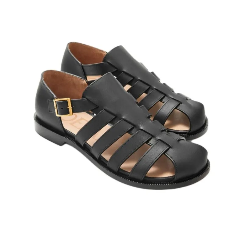 LOEWE Campo Leather Sandals-3