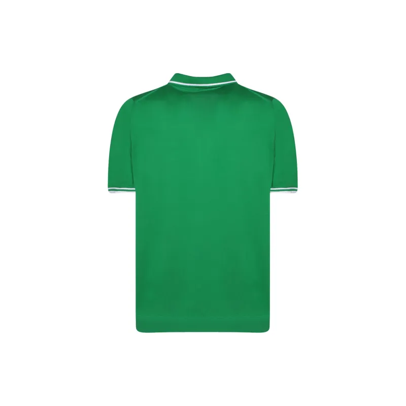 KITON Striped Edge Knitted Polo Shirt-1
