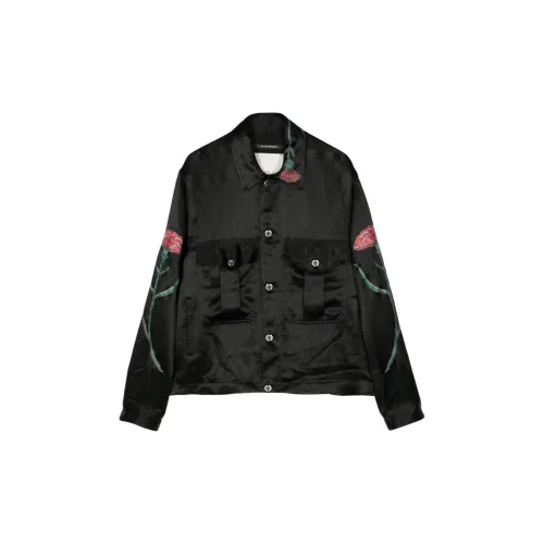 SONG FOR THE MUTE Falling Flowers Satin Military Jacket