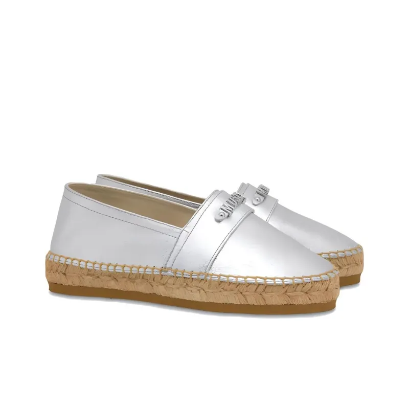 MOSCHINO Logo-lettering Leather Espadrilles-3