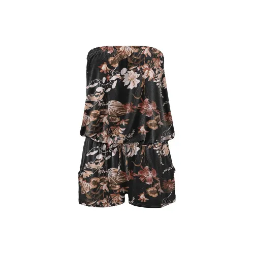 Victoria's Secret Jumpsuits Women's Black Floral/Black Floral Pattern