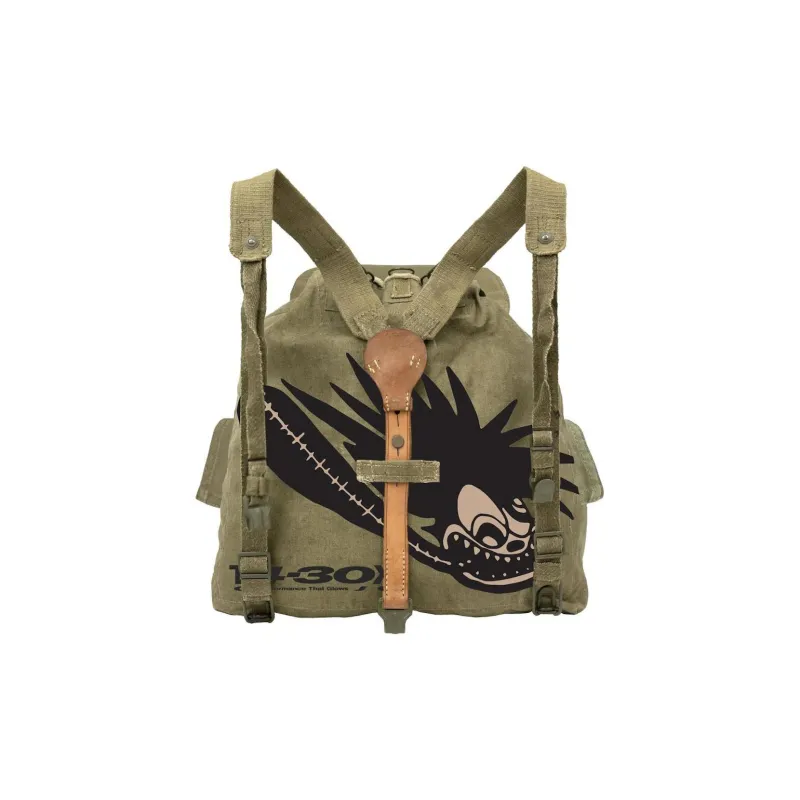 Travis Scott Canvas Backpack Regular Unisex Olive Green-1
