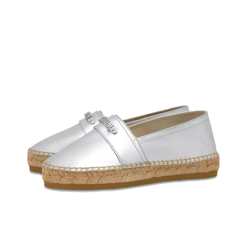 MOSCHINO Logo-lettering Leather Espadrilles-2
