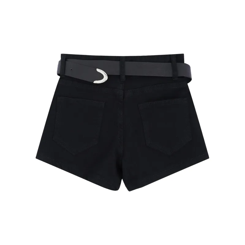 Garbege Denim Shorts Women's Black-1