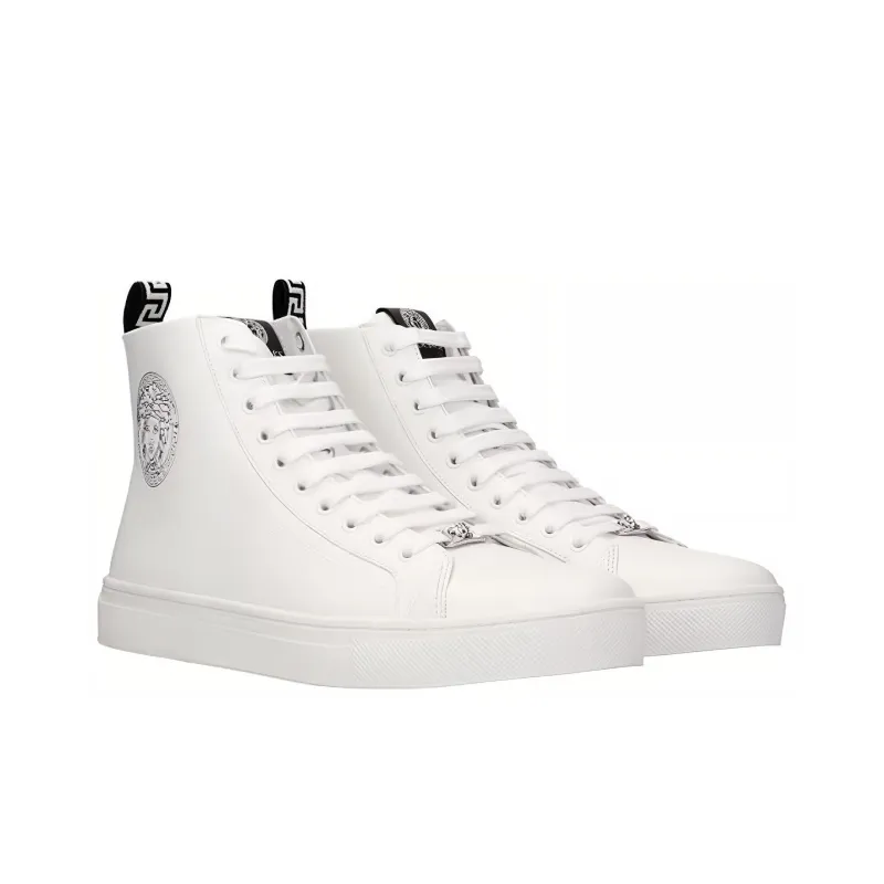 VERSACE Stylish Skateboarding Shoes Men's White-1