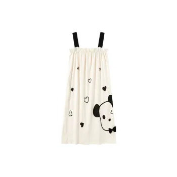 Close-fitting Areas Nightgown Women's Ecru