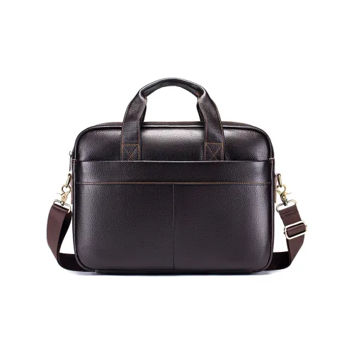 DOSRFINI Cow Leather Shoulder Bag, Crossbody Bag, Handbag, Briefcase Men's Black/Coffee