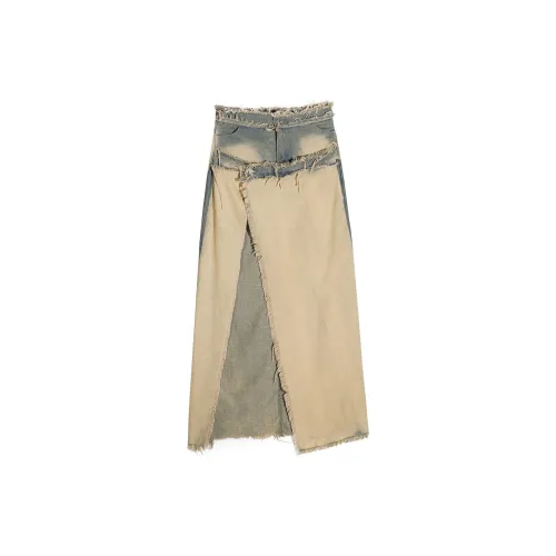 Nico Molly Denim Long Skirts Women's Washed Yellow Mud