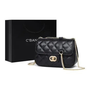 C°BANNER Cow Leather With Synthetic Leather Small Square Bag Shoulder Bag Regular Women's Black/Ecru