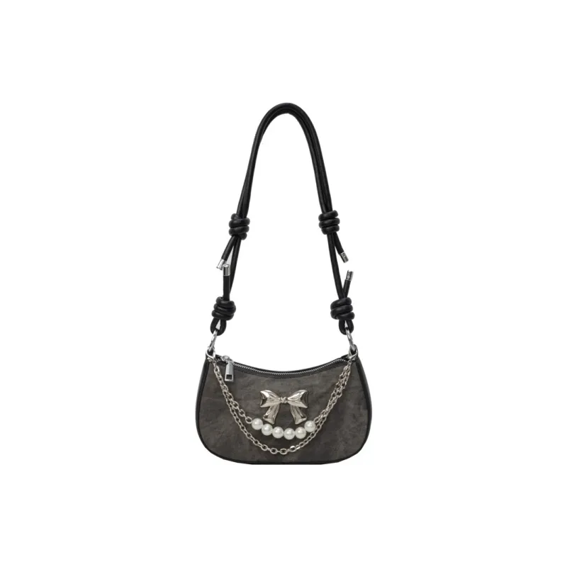 PULUWIRR PU Shoulder Bag Regular Women's Denim Blue/Dark Tea/Ecru-7
