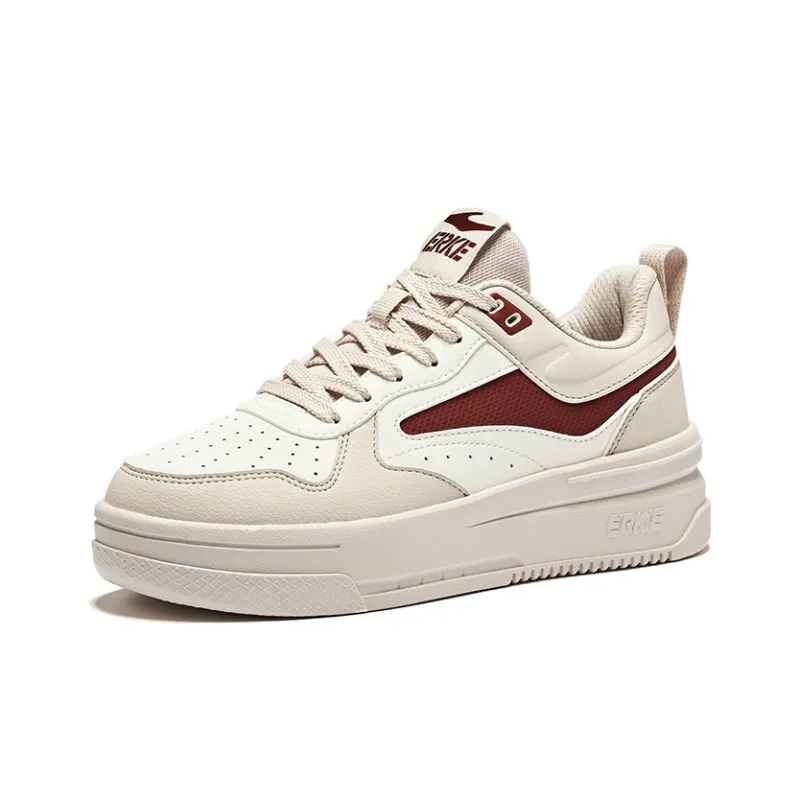 Erke Cool Play 2.0 Anti-Slip Wear-Resistant Low-Top Skateboard Shoes Women's Pink Brush Gray Microcrystalline White-2