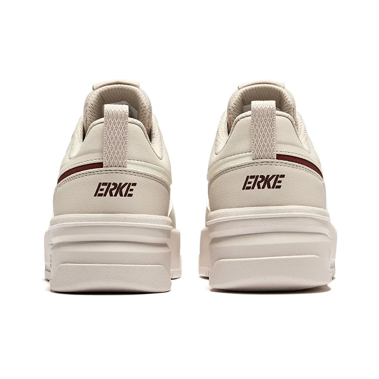 Erke Cool Play 2.0 Anti-Slip Wear-Resistant Low-Top Skateboard Shoes Women's Pink Brush Gray Microcrystalline White-3