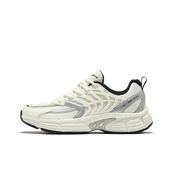 Erke Fishbone Mesh Durable Breathable Low-Top Casual Shoes Men's Microcrystal White Bright Silver