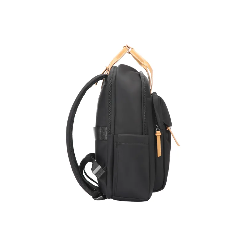 BOPAI Top Grain Cow Leather Backpacks Backpack Laptop Bags Regular Women's Black-2