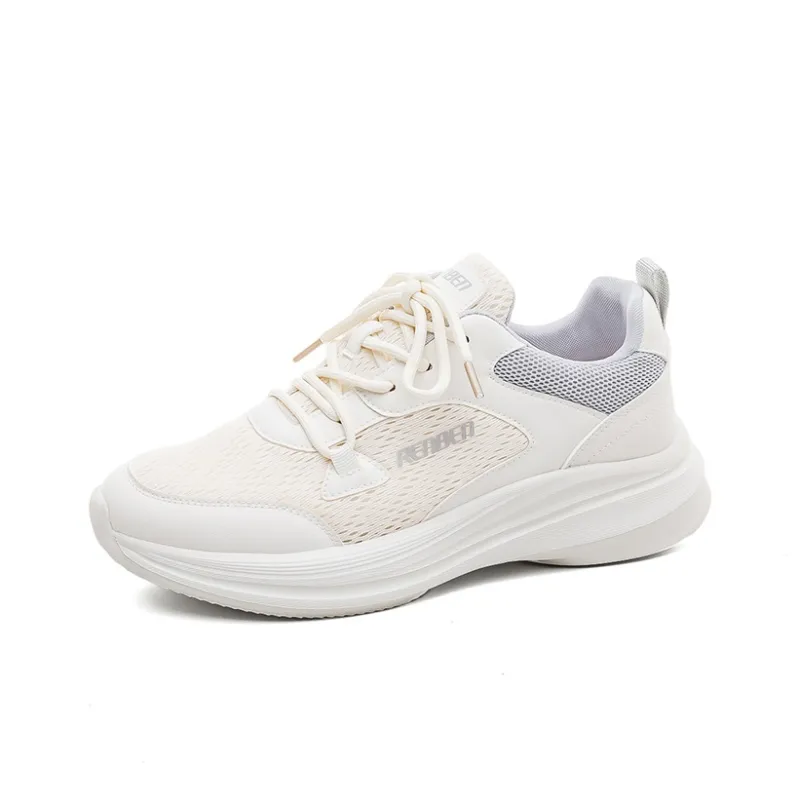 RENBEN Breathable Low Top Running Shoes Men's Beige-1