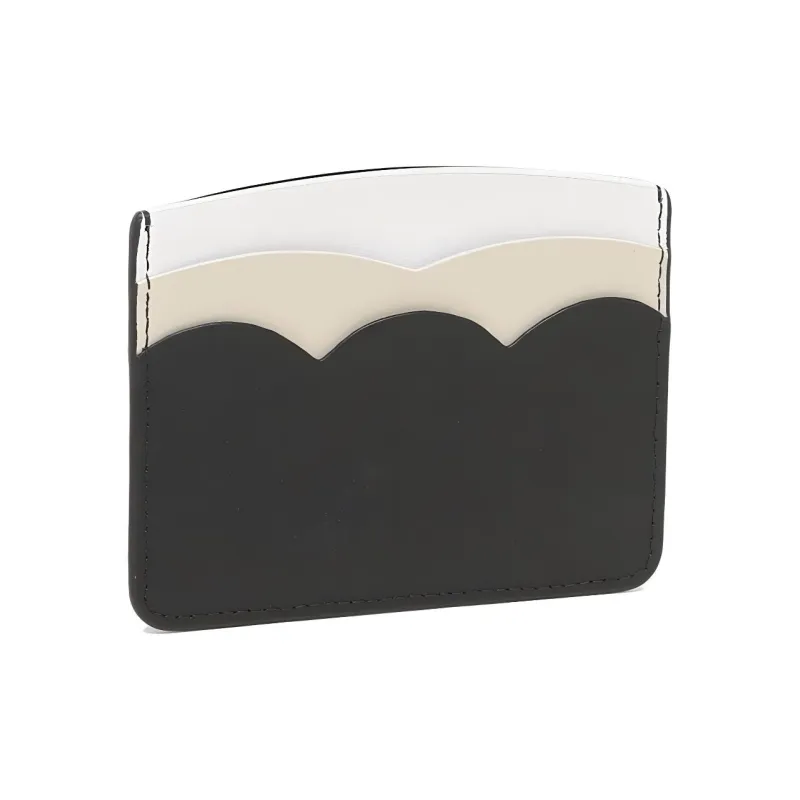 Kate Spade Leather Wallets Card Holders Women's Black & Gray White-2