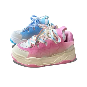 XLAIII Cushioned Slip-Resistant Low-Top Chunky Sneakers Unisex Mismatched
