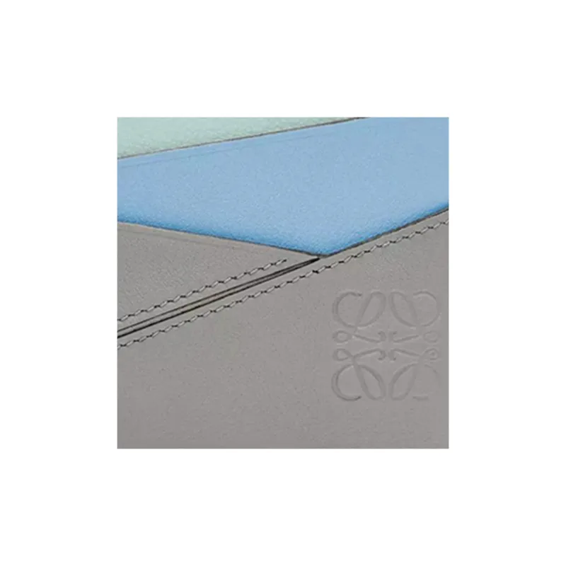 LOEWE Puzzle Cow Leather Card Holder Men's Asphalt Gray/Olympic Blue-3
